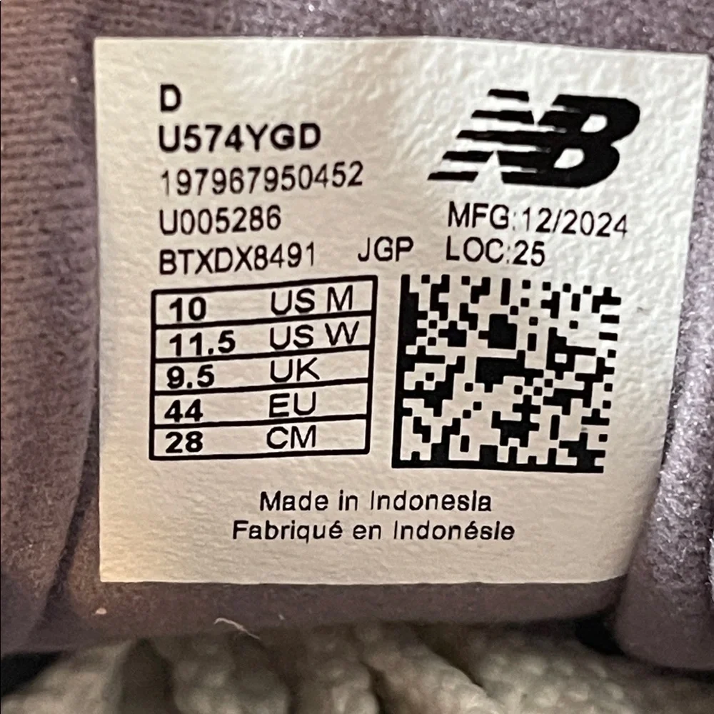 NEW BALANCE UNISEX U574YGD Rain Cloud Grey GREY & PURPLE SIZE 11.5 NEW - Picture 13 of 16